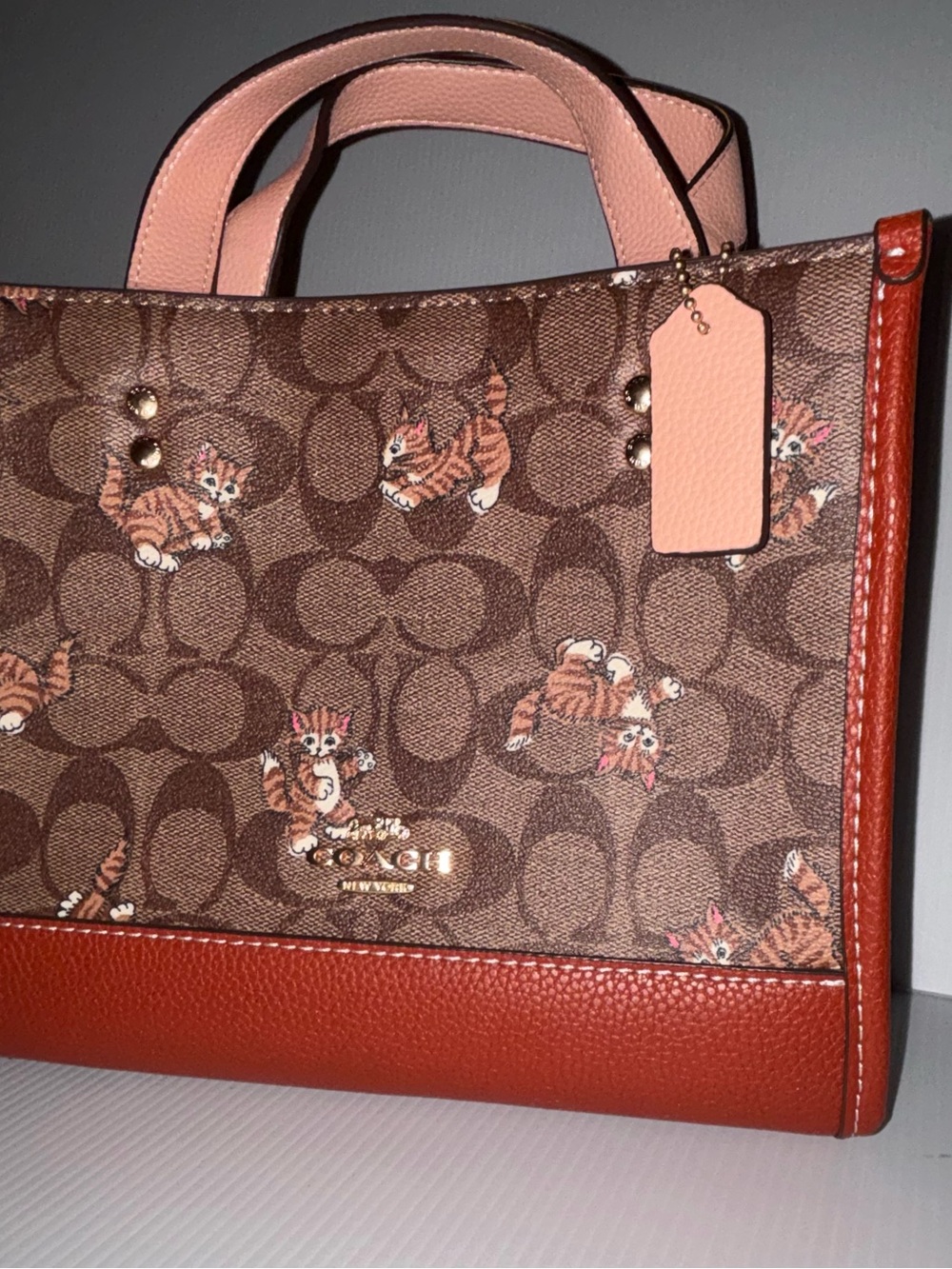 Coach Dempsey Tote 22 Signature Canvas Dancing Kitten Print - Picture 9 of 9